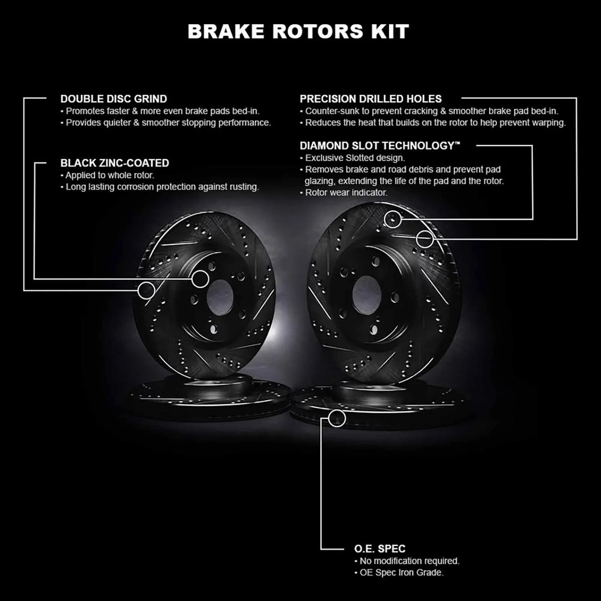 R1 Concepts Whpn2 42010 R1 Concepts Brake Rotor D/S Black Fits select: 2017-2022  , 2015-2022