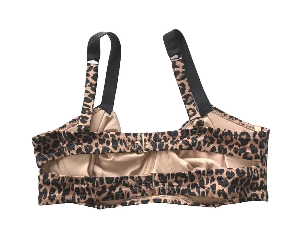 Victoria’s Secret Swim Bikini Top Shine Strap Animal Print Wicked Size 38D