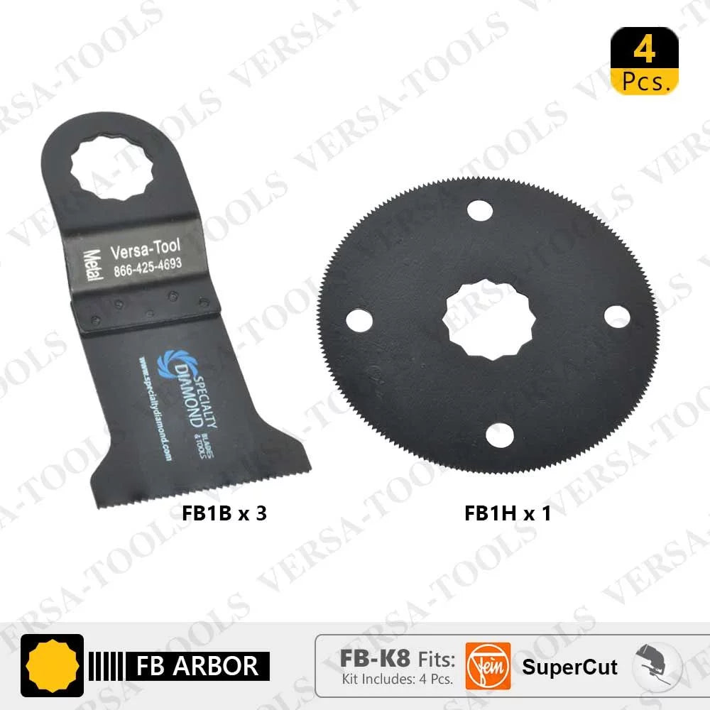 Versa Tool -K8 4  45mm Bi-Metal, 80mm  Circular Multi-Tool Saw Blades Set for Fein Supercut Oscillating Tools ( 3B, 1H)