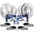 Detroit Axle - Brake Kit for 2014-2018 Chevy  Silverado Sierra 1500, 2015-2020 Suburban Tahoe Yukon  Escalade  Drilled Slotted Brakes Rotors Replacement Ceramic Brake Pads Front & Rear