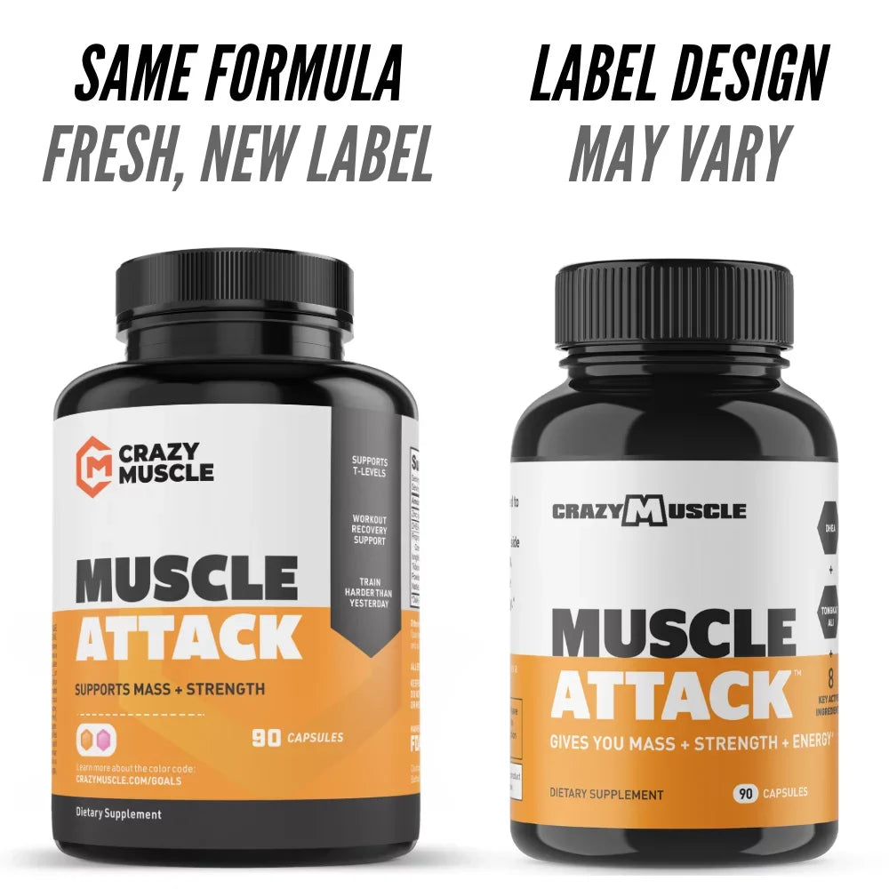 Muscle Attack: Keto Muscle Building Supplement with  by Crazy Muscle - 90 Capsules