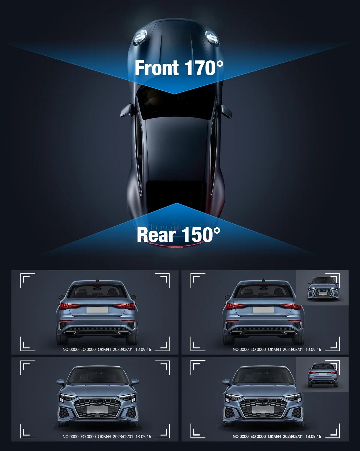 Dual Dash Cam Front and Rear,  4K 1080P 5G WiFi &  Full  Car Dashcam with 64G  Card,  Night Vision, 24h Parking Mode, 170°Wide, G-Sensor, Loop Recording,