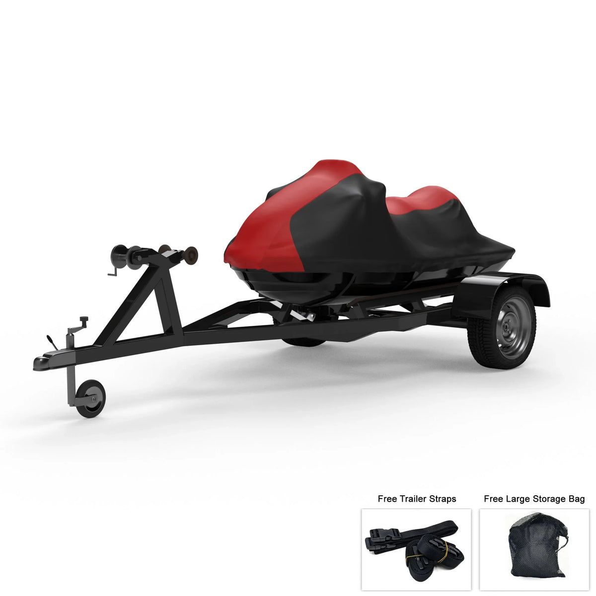 Weatherproof Jet Ski Cover For    1991-1996 -  / Black Color - All Weather - Trailerable - Protects from Rain, Sun,  Rays, And More! Includes Trailer Straps And Storage Bag