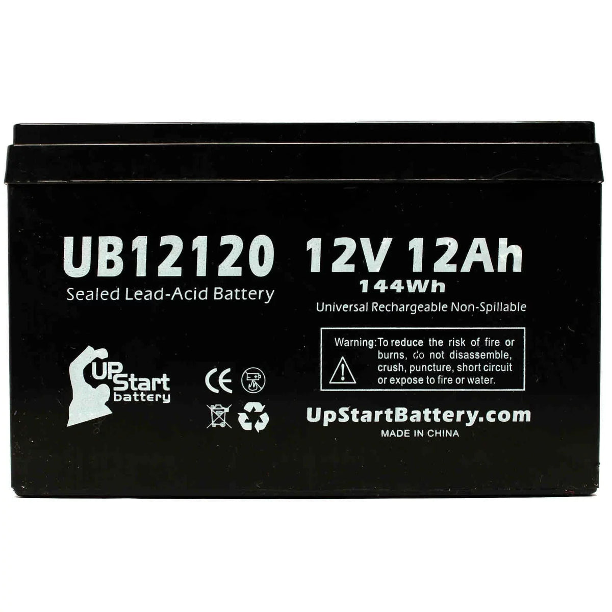 '- SeaScooter  Supercharged Battery Replacement - UB12120 Universal Sealed Lead Acid Battery (12V, 12Ah, 12000mAh, F1 Terminal, , ) - Includes  F1 to F2 Terminal Adapters