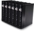 Bellagio-Italia / Storage Binder Set - Black - Leather - 6 Pack - 288-Disc Capacity - Storage Organizer for DVDs, CDs, Blu Rays, & Video Games - Acid-Free Binder Organizer Sheets