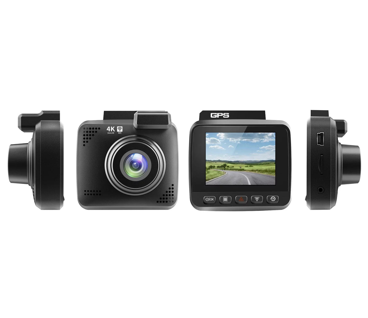 4K Dash Cam for Cars, Dash Cam Front and Rear with Night Vision, 2160P  Car Camera, 170° Wide Angle Driving Recorder with G-Sensor, Parking Monitor, Loop Recording, , Built-in WiFi &