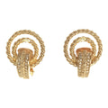 Pre-Owned Christian Dior Rhinestone Big Earrings Accessories Women's Gold   ITSRN157RU90 RM2878M (Good)