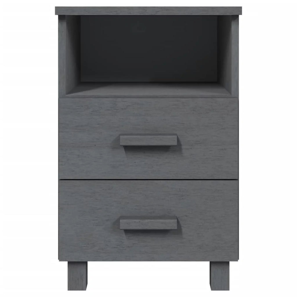 Irfora Bedside Cabinets  2 pcs Dark Gray 15.7"x13.8"x24.4" Solid Wood