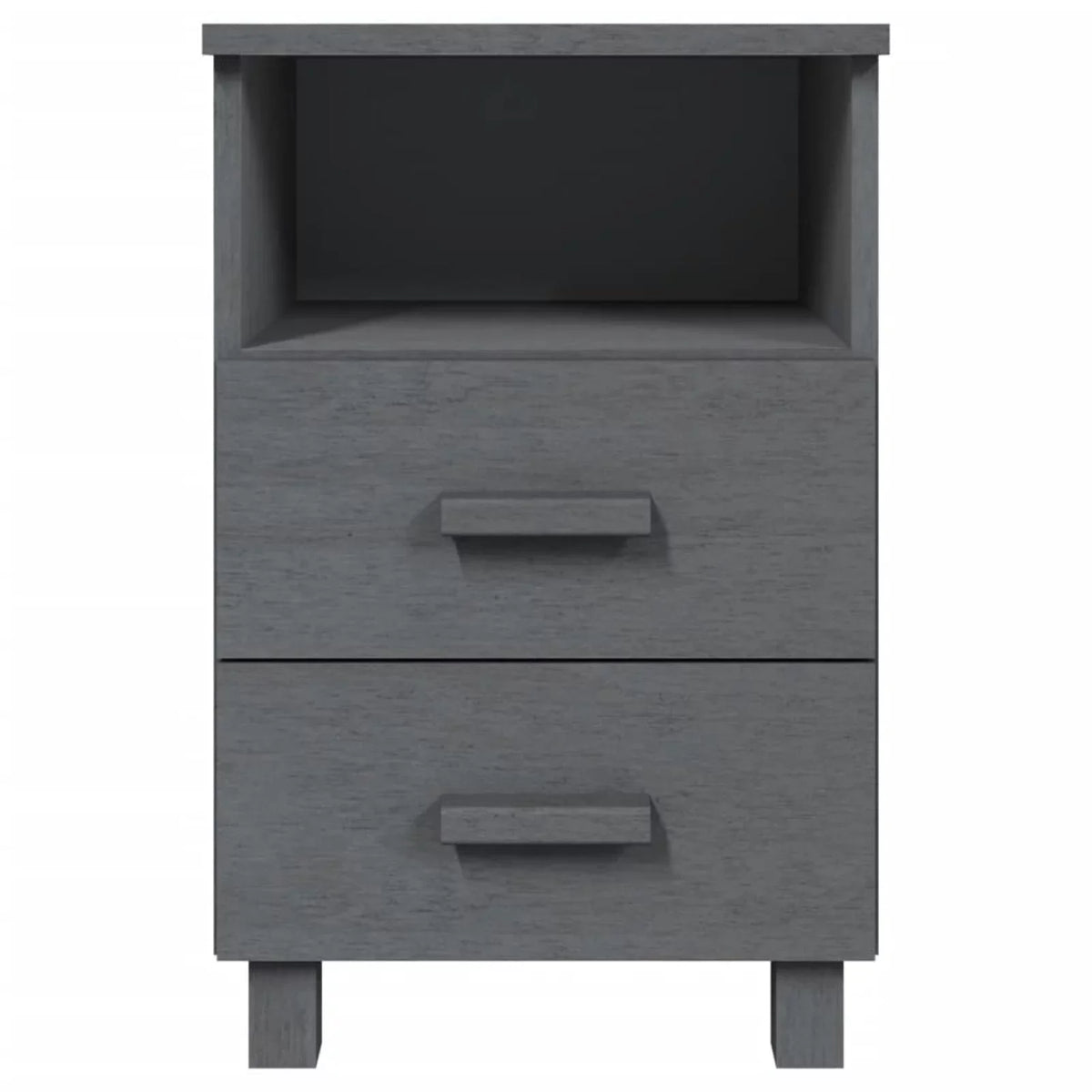 Irfora Bedside Cabinets  2 pcs Dark Gray 15.7"x13.8"x24.4" Solid Wood