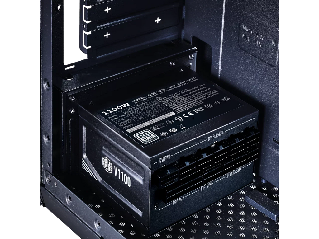 Cooler Master V1100  Platinum Fully Modular, Fully ATX3.0, 1100W , 80+ Platinum Efficiency,  Bracket Included,  Form Factor (-B001--)