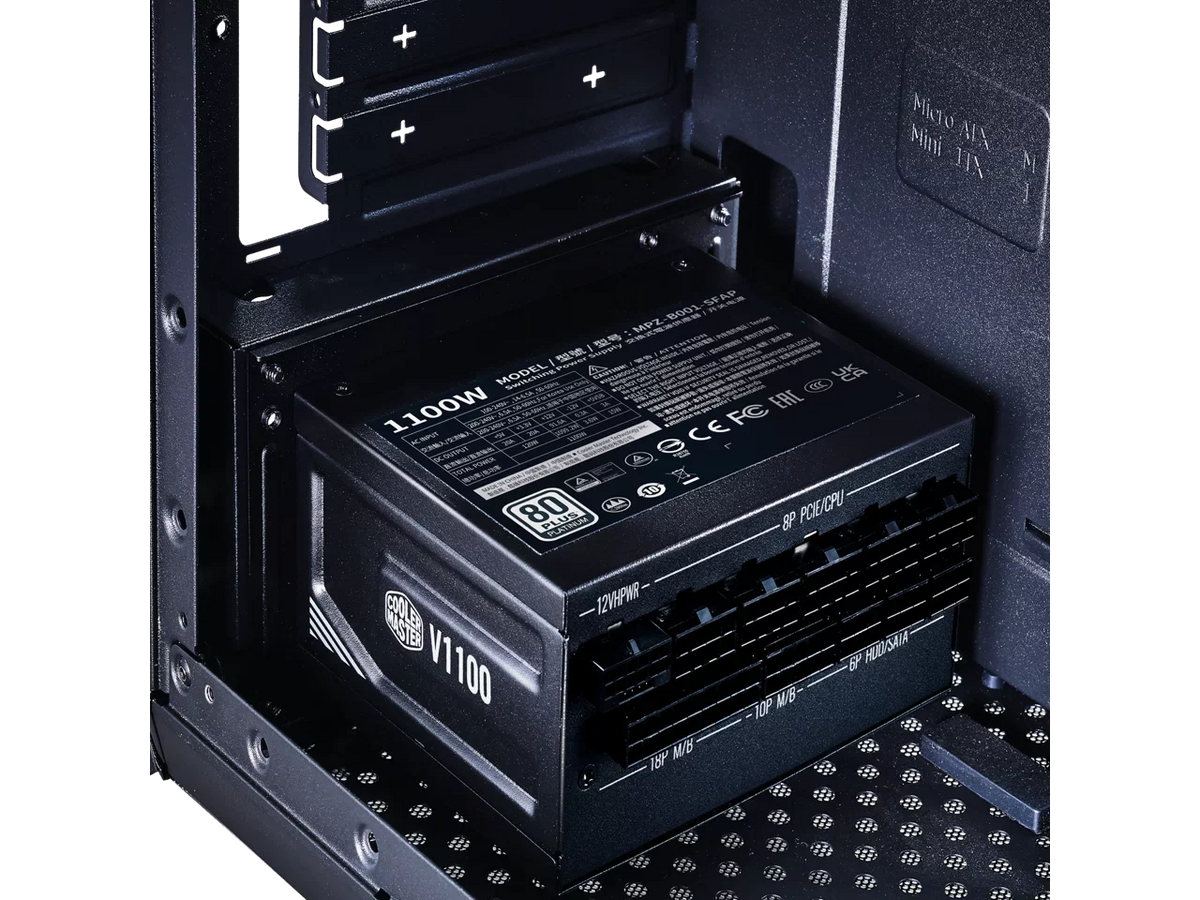 Cooler Master V1100  Platinum Fully Modular, Fully ATX3.0, 1100W , 80+ Platinum Efficiency,  Bracket Included,  Form Factor (-B001--)