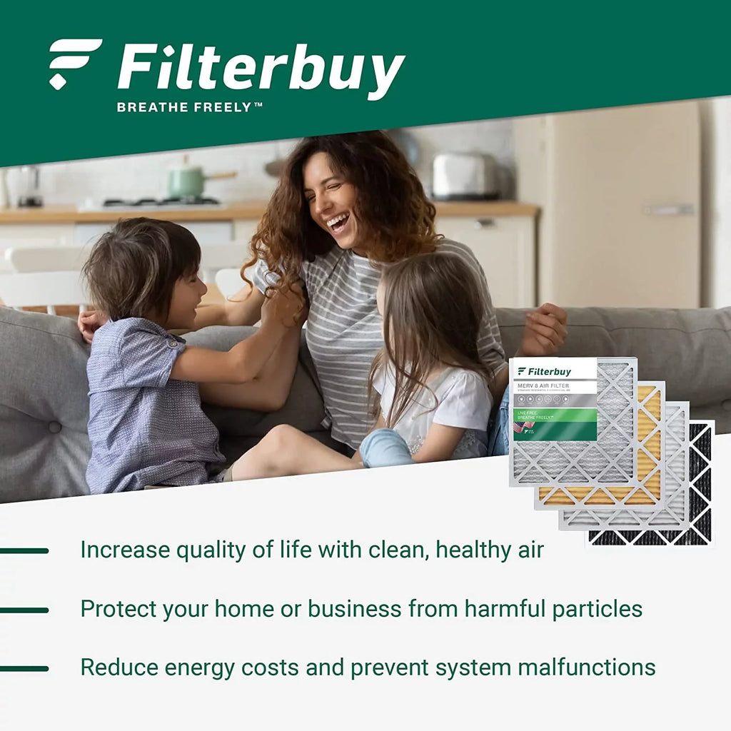 Filterbuy 12x24x4  13 Pleated   Furnace Air Filters (5-Pack)