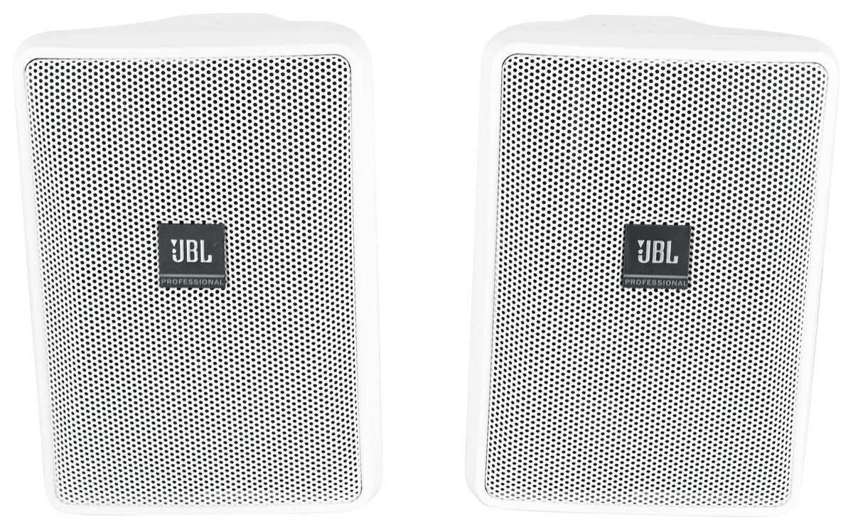 (2)  Control 23-1 White 3" Indoor/Outdoor 70v Commercial Wall Speakers + Amp