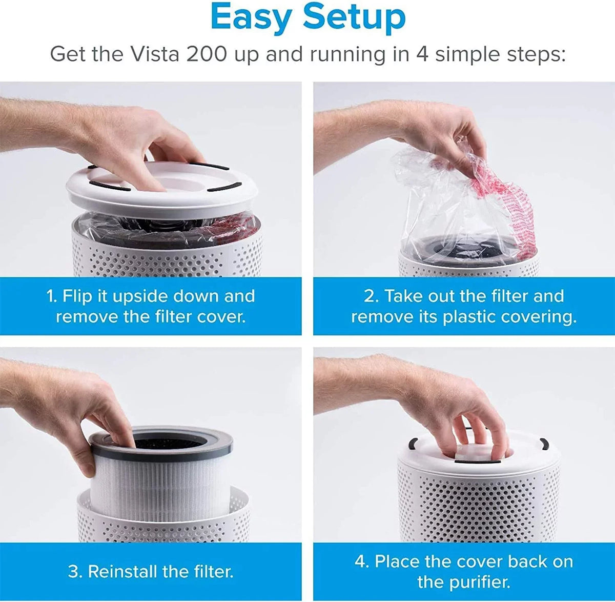 Levoit Air Purifier Replacement Filter Vista 200-, Genuine, 2 Pack