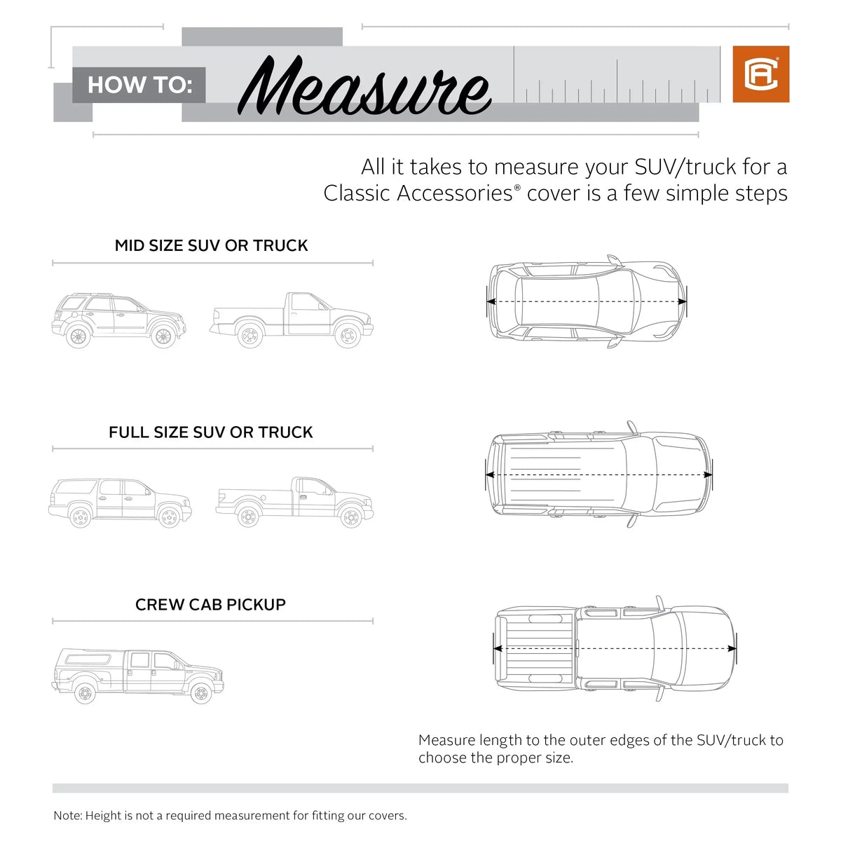 Classic Accessories OverDrive PolyPRO™ 3 Heavy-Duty Car Cover - Compact  or Truck Cover, Up to 187"L, Charcoal