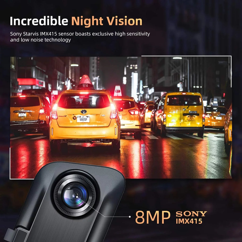 4K 12" Mirror Dash Cam - Vantop H612T Front & Rear View Dual Dash Camera,  Touch Screen, Voice Control Cars Mirror Camera W/Night Vision Parking Monitor