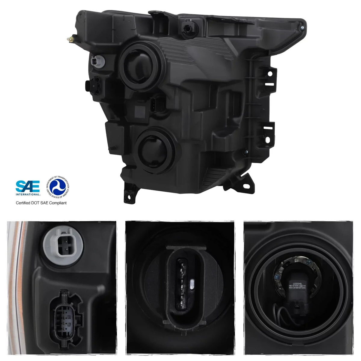 '- Fit 2021 2022 2023 Ford F150 Pickup Truck [Halogen Type] Headlight Headlamp  Style Black Housing Driver Left Side