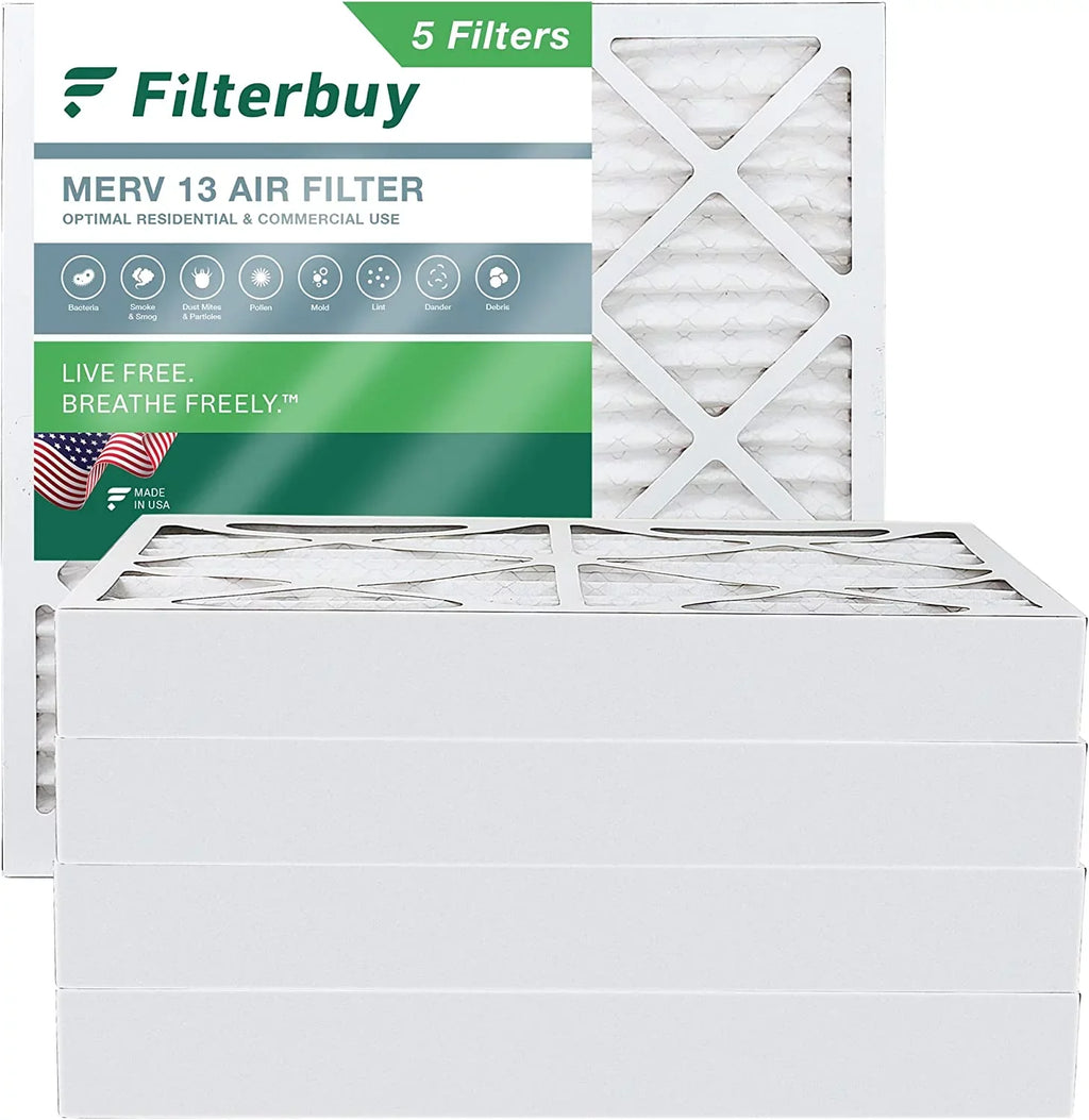 Filterbuy 20x20x4  13 Pleated   Furnace Air Filters (5-Pack)