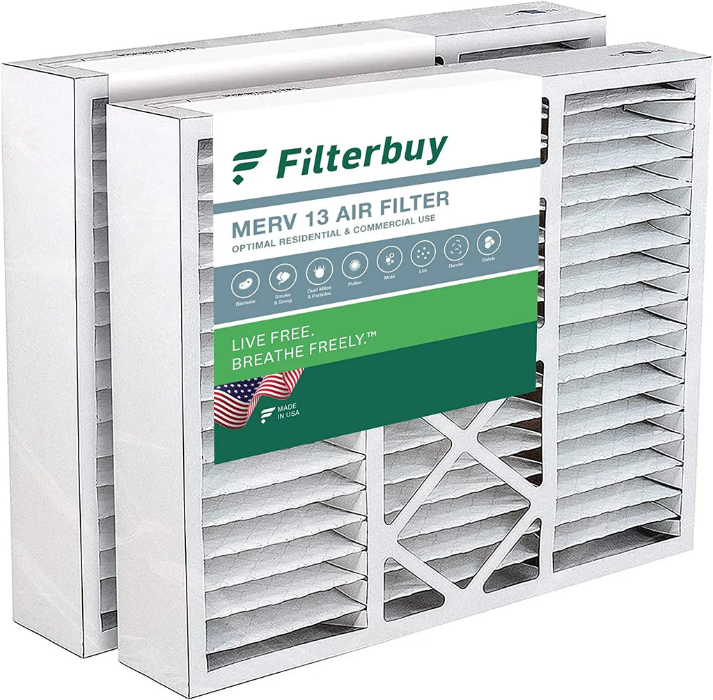 Filterbuy 16x20x5  13 Pleated   Furnace Air Filters for Honeywell FC100A1003 (2-Pack)