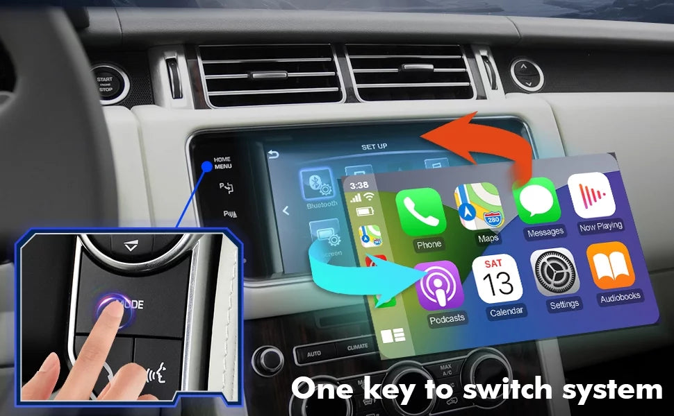 Wireless CarPlay Receiver SmartBox for Land Rover Range Rover/Evoque/Discovery 4 Jaguar   Bosch Carplay Interface Retrofit kit Decoder, Support Android Auto, Mirror Link, Reverse Camera,  Drive