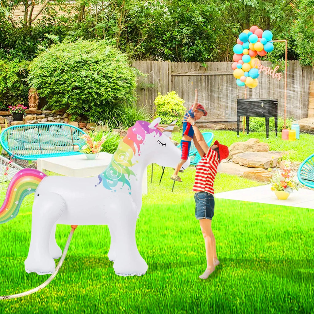 Thalia 63 Inch Inflatable Sprinkler for Kids- Unicorn