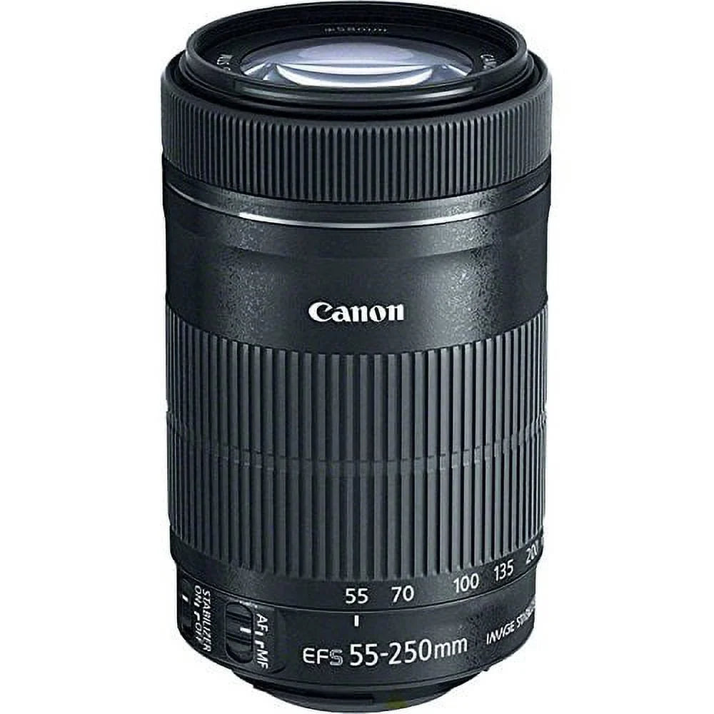Canon -S 55-250mm   Camera Lens. PagingZone Deluxe Kit Includes, 3Piece Filter Set + Lens Case + Lens Hood + 32GB Class 10 Card. For  6D, 70D, 5D   , Rebel T3, T3i, T4i, T5, T5i SL1.