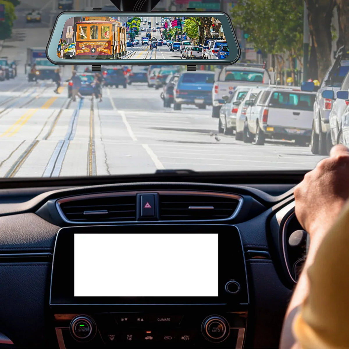 iNova  1080P Car  Dash Camera 9.66In Vehicle Driving Recorder with G Sensor Parking Monitoring Seamless Recording
