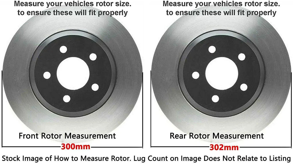 Detroit Axle - Brake Kit for 2013-2019 Ford Fusion 2013-2016 Lincoln  2014 2015 2016 Disc Brake Rotors and Ceramic Brake Pads Replacement : 11.81" Front and 11.89" Rear Rotor