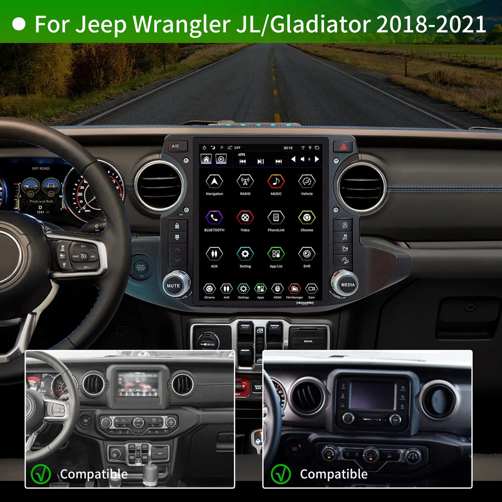 Linkswell Gen5 T-style 12.1 inch Car SirusXm Radio Stereo for Jeep Wrangler Gladiator 2018-2021 Touch Screen Car Navigator Android Truck Replacement  radio 4G+64G Apple Carplay Auto