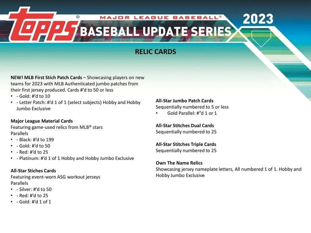 Topps 2023 Update Series Baseball Trading Card  Box
