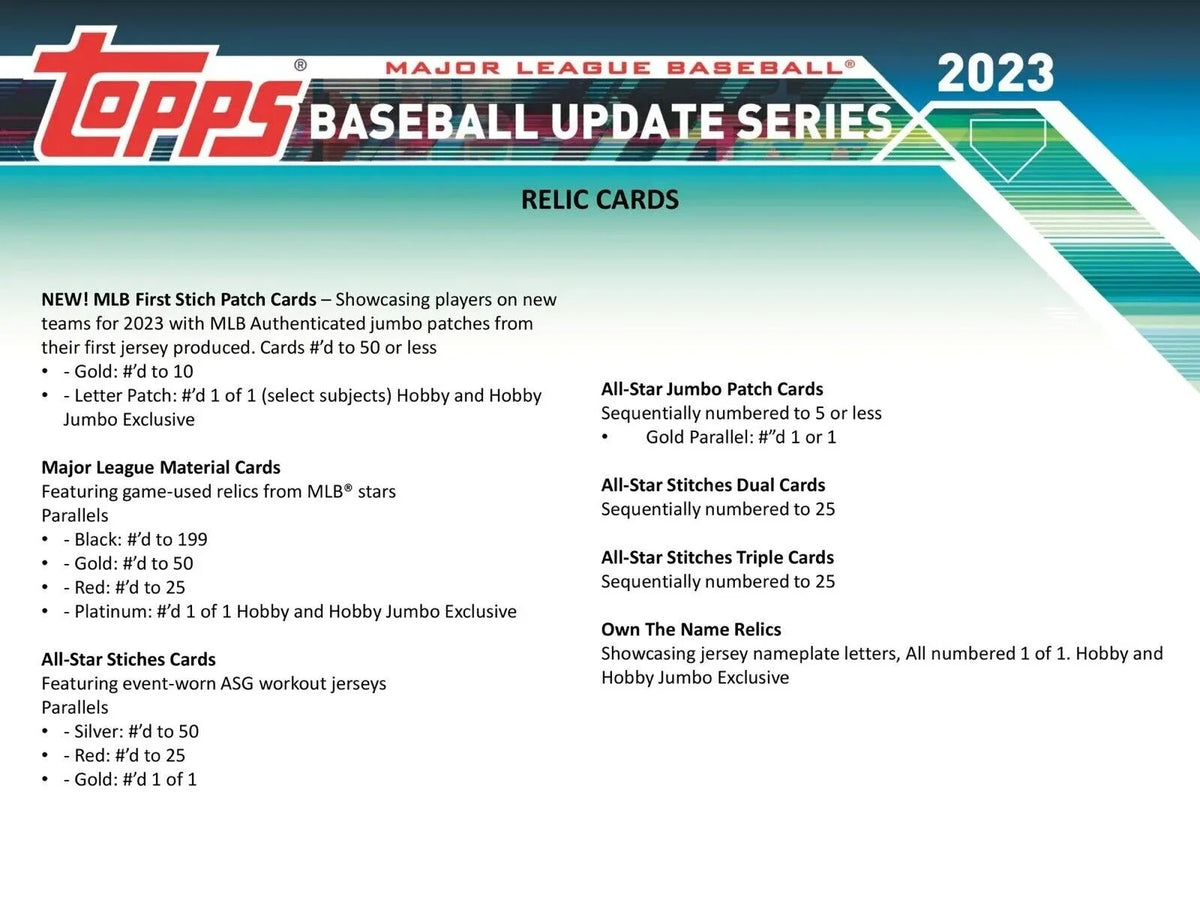 Topps 2023 Update Series Baseball Trading Card  Box
