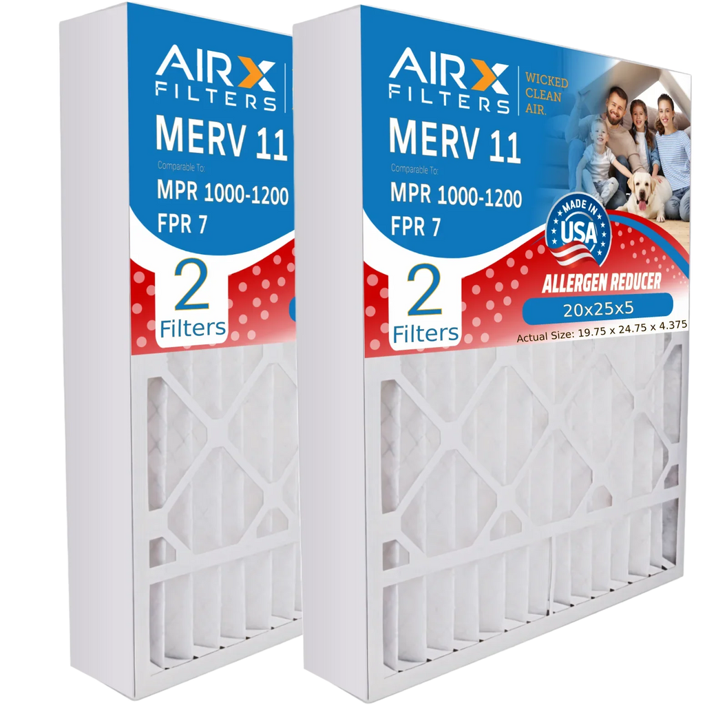 20x25x5 Air Filter  11 Comparable to  1000,  1200 &  7 Compatible with White Rodgers FR2000U-108 Premium  Made 20x25x5 Furnace Filter 2 Pack by     .