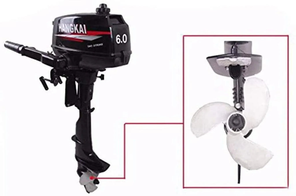 6HP 2-Stroke Outboard Moto Fishing Inflatable Boat Engine Water Cooling  System Durable Cast Aluminum Construction