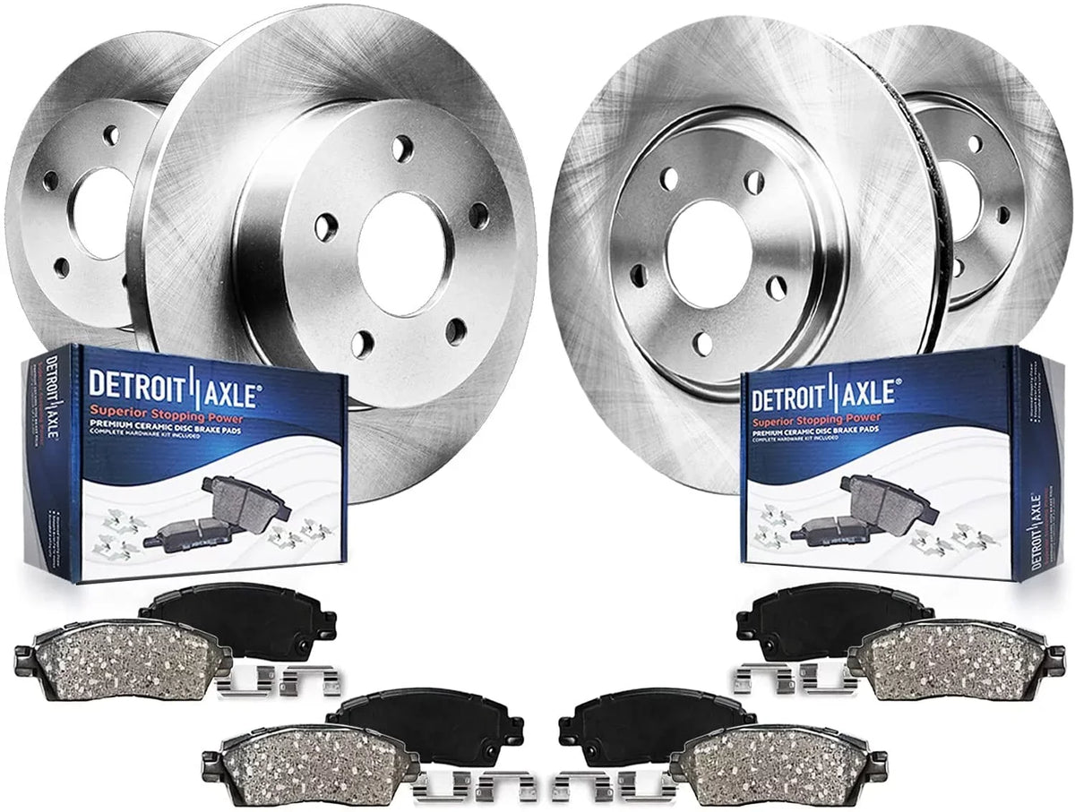 Detroit Axle - Brake Kit for 2013-2019 Ford Fusion 2013-2016 Lincoln  2014 2015 2016 Disc Brake Rotors and Ceramic Brake Pads Replacement : 11.81" Front and 11.89" Rear Rotor