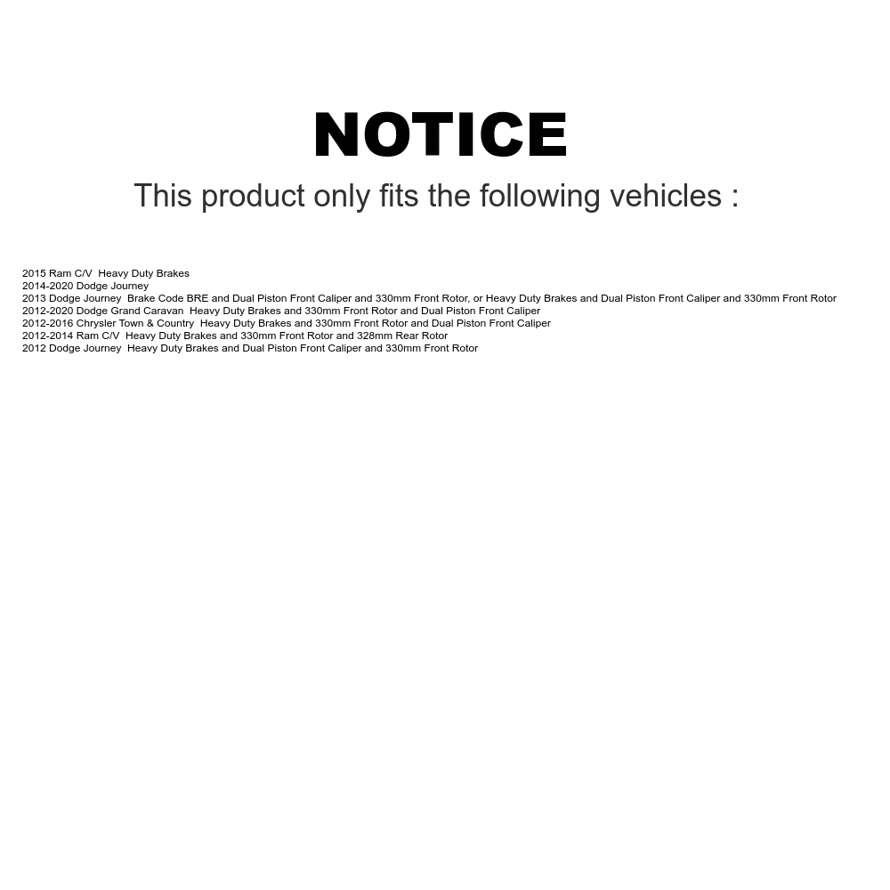 AmeriBRAKES Front Rear Ceramic Disc Brake Pads Kit For Dodge Grand Caravan Journey Chrysler Town & Country Ram C/V -100018