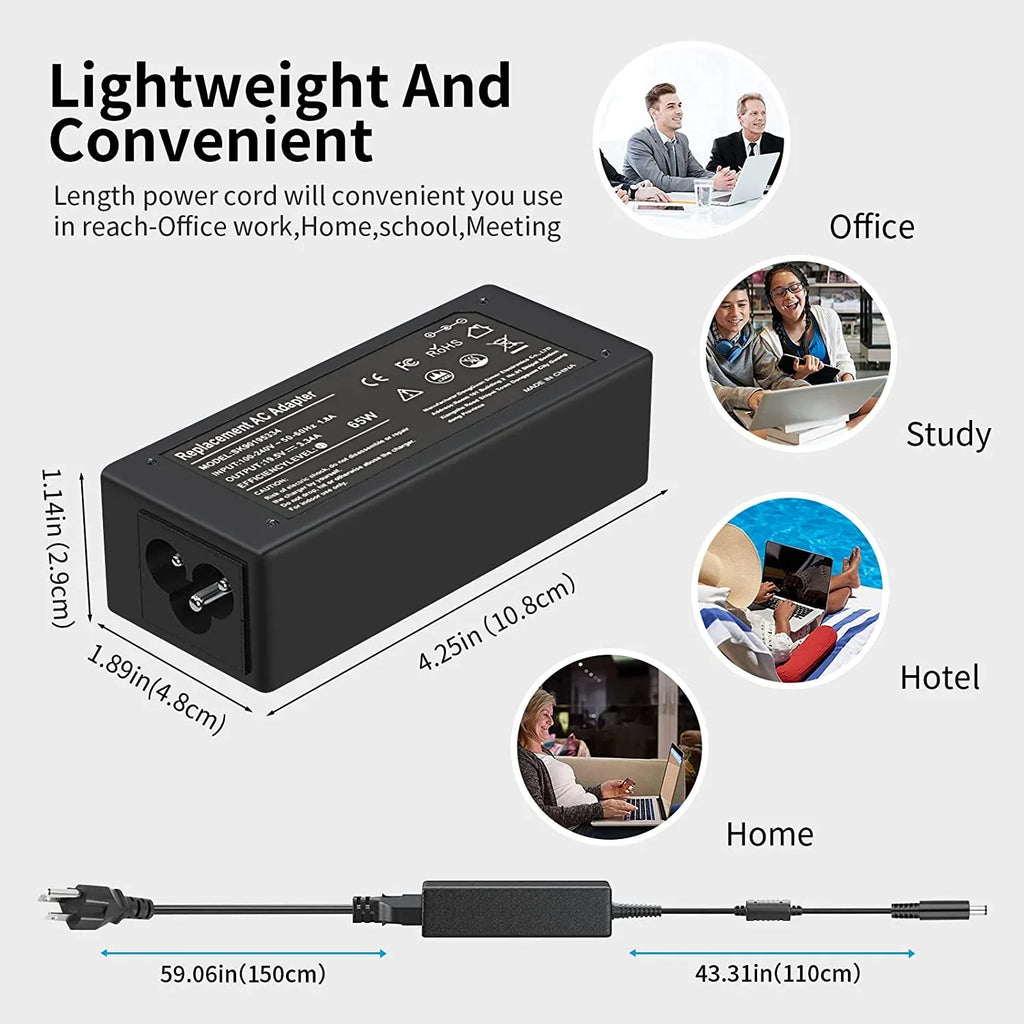 New 65W/45W  Charger for Dell Inspiron P51F P25T P24T P57G P58F P69G P54G P28E P66F P20T P75F P30E P32E P60G P55F