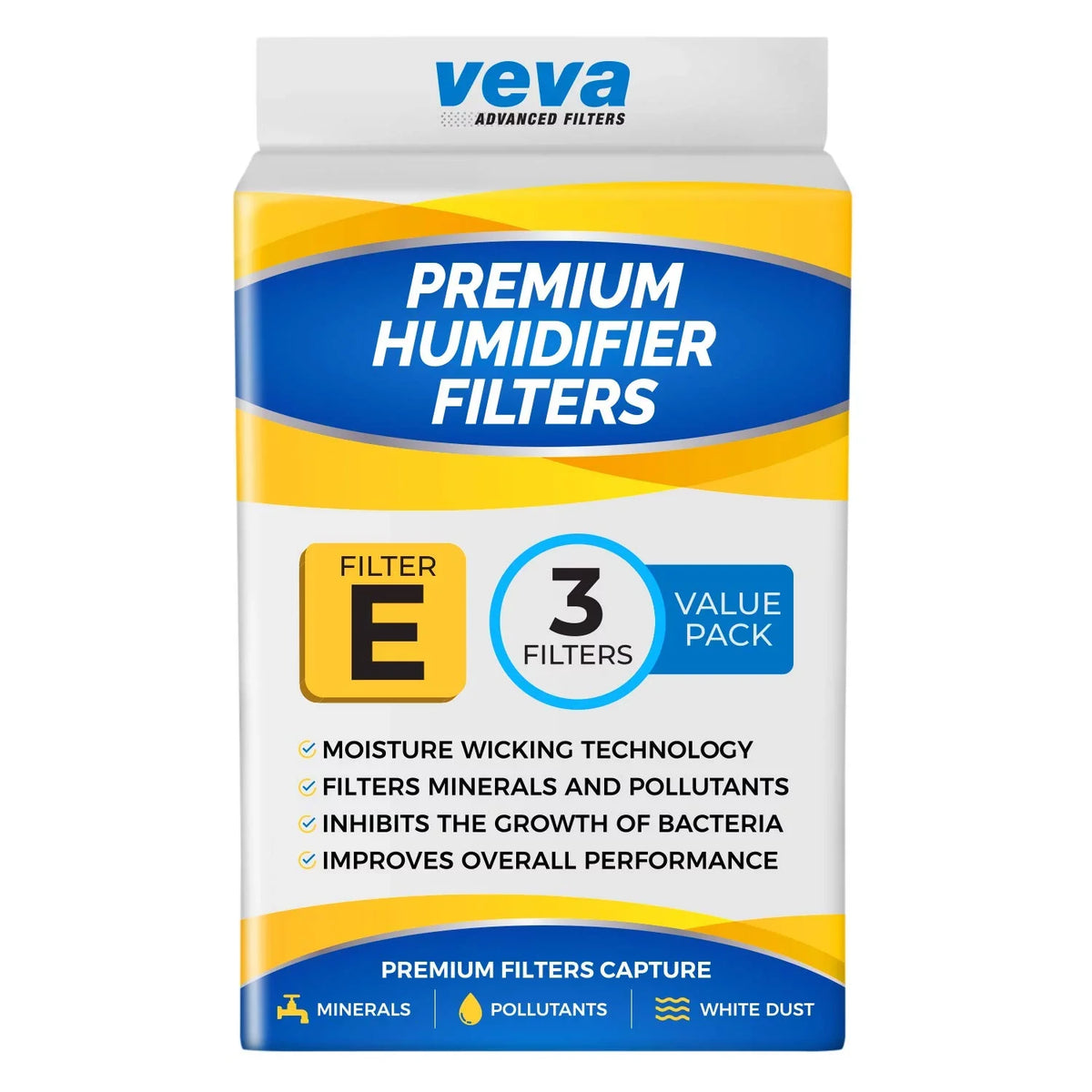 3 Pack Premium Humidifier Replacement Filters for  Filter E