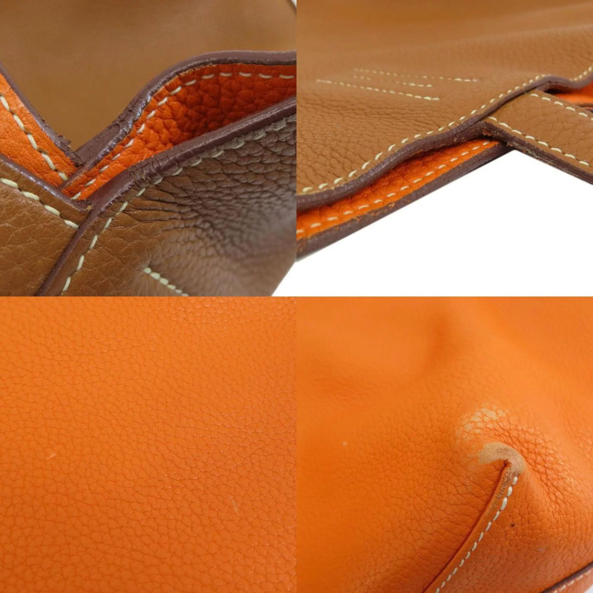 Pre-Owned Hermes double sense 45 gold orange tote bag taurillon ladies  (Good)