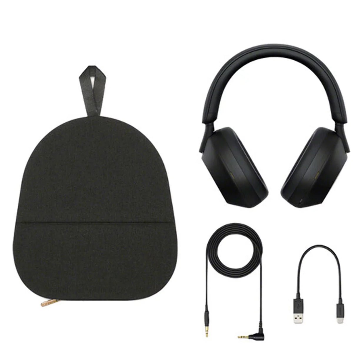 Sony -1000XM5 Noise-Canceling Wireless Over-Ear Headphones (Black), 30 Hours Playback Time, Hands-Free Calling, Alexa Voice Control - Kit with Charging Cube and Portable Charger