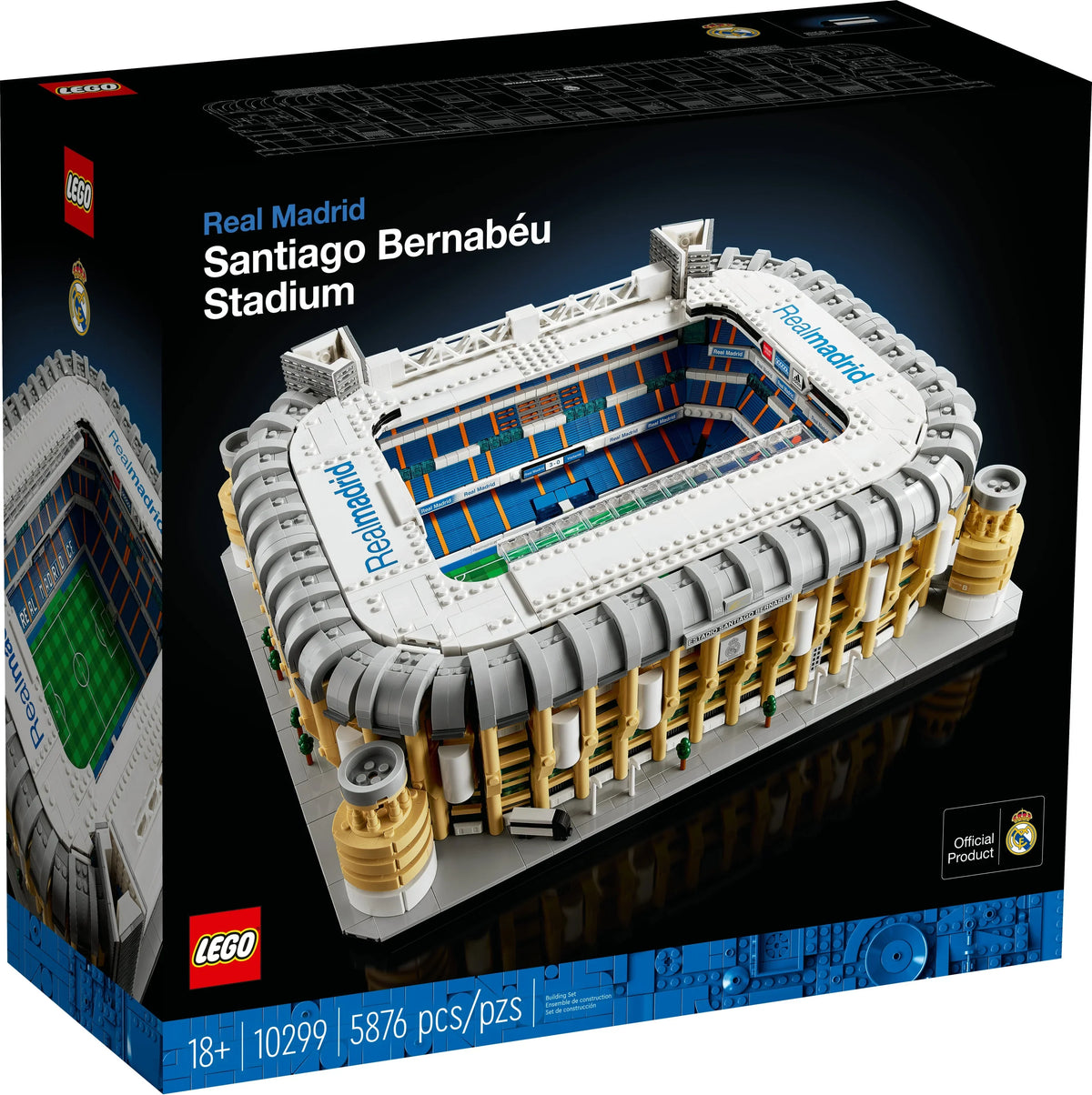 Icons Real Madrid Santiago Bernabéu Stadium 10299 Building Set - Soccer Field and Model Building Kit for Adults, Home and Office Collectible Decor Piece, Great Gift Idea for Sports Fans