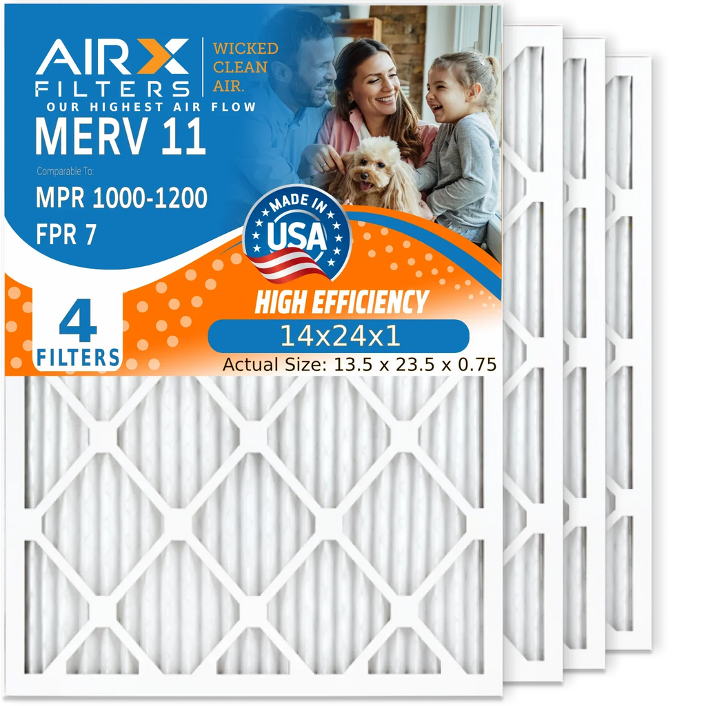 14x24x1 Air Filter  11 Comparable to  1000,  1200 &  7 Electrostatic Pleated Air Conditioner Filter 4 Pack  Premium  Made 14x24x1 Furnace Filters by     .